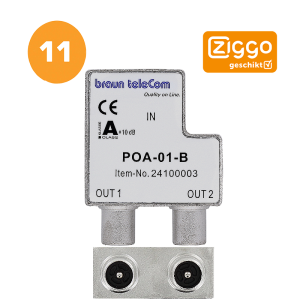 Braun Telecom tweevoudige TV opdrukverdeler POA 01-B