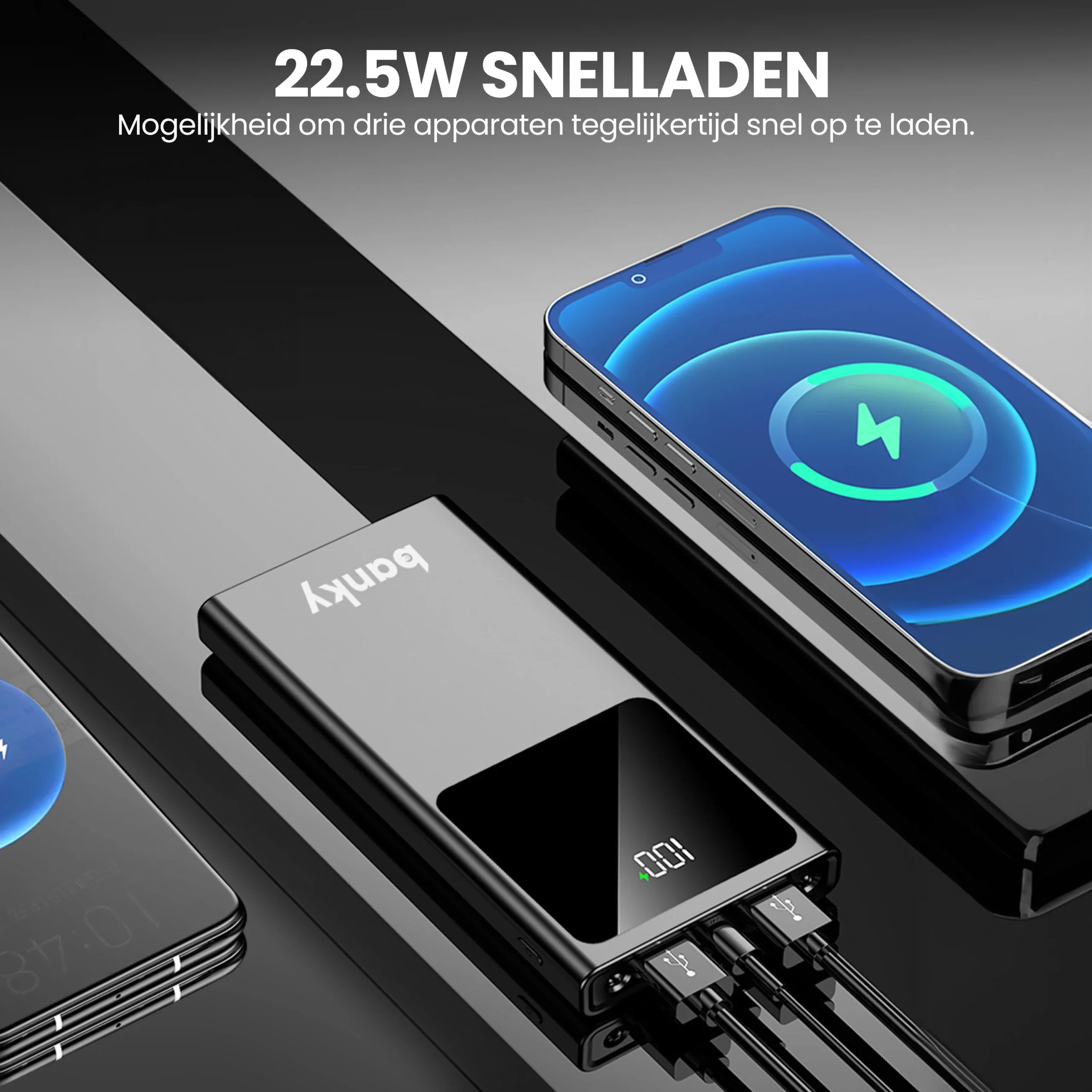 Powerbank 20.000mAh 22.5W snellader met zaklamp - Afbeelding 4